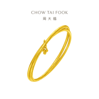 周大福传承系列 如来敦煌珠联环扣 足金黄金手镯(工费:3080计价)F231101