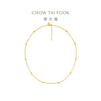 周大福 流金岁月系列复古满天星黄金项链女礼物(工费:760计价)F234230