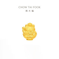 周大福聚宝盆吊坠黄金转运珠配绳男女同款情侣送 EOR1341