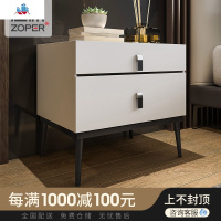 床头柜ins北欧简约现代组装卧室铁艺轻奢简易时尚白色小柜子 泰空仓