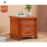 实木花床头柜简约现代欧式橡胶木整装原木胡桃海棠床边柜储物柜 泰空仓
