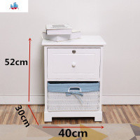 现代简约卧室白色带锁小床头柜地中海收纳柜抽屉式多层整理小柜子 泰空仓