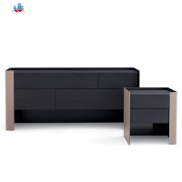 意式极简床头柜简约现代卧室时尚烟熏储物柜北欧风 ins创意收纳柜 泰空仓