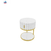 北欧轻奢床头柜圆形网红双层储物柜子花架酒店浪漫卧室家居床边柜 泰空仓