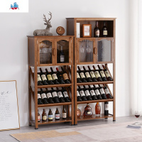 红酒架家用酒吧欧式落地酒柜葡萄酒实木展示架收纳置物架 泰空仓酒柜家具