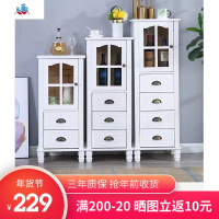 美式实木小酒柜单靠墙客厅柜子简约多功能玻璃餐边柜电视边柜 泰空仓酒柜家具