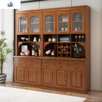 实木酒柜现代简约餐边柜中式储物柜客厅单面靠墙餐厅组合收纳碗柜 泰空仓酒柜家具