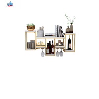 现代简约创意红酒架家用餐厅置物架壁挂北欧实木墙上墙壁挂式酒柜 泰空仓酒柜家具