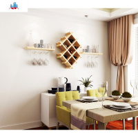 简约现代红酒酒柜悬挂式酒架红酒杯架倒挂墙上置物架创意壁挂酒架 泰空仓酒柜家具