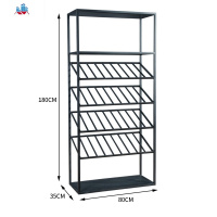 复古铁艺酒架落地客厅隔断柜红酒柜葡萄酒白酒展示架置物架酒杯架 泰空仓酒柜家具