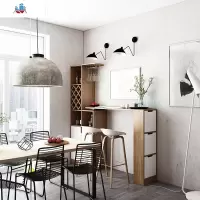 酒柜吧台简约现代家用靠墙旋转隔断柜客厅小吧台组合玄关柜 泰空仓酒柜家具