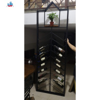 loft工业风餐厅红酒柜酒吧展示架咖啡厅卡座屏风隔断架铁艺红酒架 泰空仓酒柜家具