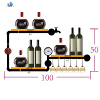 loft复古工业风墙上装饰铁艺水管置物架家用壁挂式红酒架创意酒柜 泰空仓酒柜家具