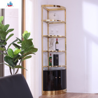 碧桂园三角酒柜客厅墙角柜转角餐边柜轻奢不锈钢玻璃弧形展示柜 泰空仓酒柜家具