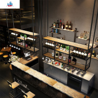 红酒酒架吊架展示架工业风创意悬挂式铁艺酒杯置物架酒吧吧台酒柜 泰空仓酒柜家具