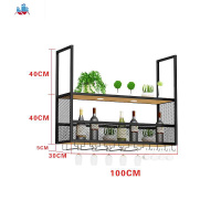 铁艺吧台吊架悬挂式酒架吊柜酒柜红酒架收银台倒挂酒吧装饰收纳架 泰空仓酒柜家具