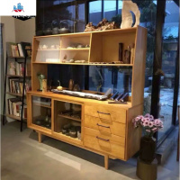 北欧实木餐具收纳餐边柜入酒柜茶水柜日式玄关展示柜家用多功能 泰空仓酒柜家具