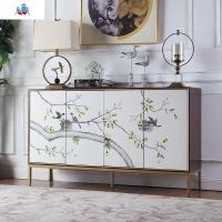 新中式入户玄关柜手绘间厅柜鞋柜进屏风隔断柜客厅简约轻奢酒柜 泰空仓酒柜家具