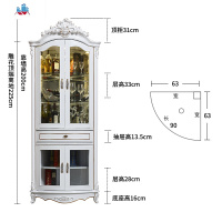 欧式转角柜墙角柜拐角柜客厅实木抽屉弧形白色餐边柜三角酒柜 泰空仓酒柜家具
