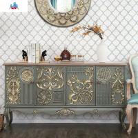 欧式轻奢实木餐边柜酒柜美式客厅高电视柜步入鞋柜玄关柜可定制 泰空仓酒柜家具