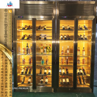 轻奢简约不锈钢酒柜定制江苏酒窖恒温柜酒架玫瑰金不锈钢展示柜 泰空仓酒柜家具