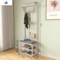 换鞋凳挂衣架一体家用进口衣帽架小型玄关可坐鞋柜软包坐垫鞋架 泰空仓