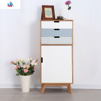 北欧实木五斗柜50cm简约现代客厅电视柜边柜收纳柜储物柜夹缝高柜 泰空仓