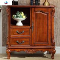 美式餐边柜实木碗碟柜欧式玄关柜厨房边收纳柜茶水柜小户型小酒柜 泰空仓