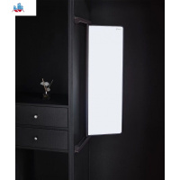 衣柜穿衣镜柜内对开旋转推拉全身镜无边框折叠伸缩隐形试衣镜 泰空仓