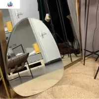北欧简约创意蛋形穿衣镜 贴墙无边框个性异形试衣镜椭圆形装饰镜 泰空仓
