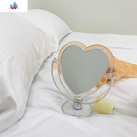 送可擦笔 韩国ins少女心透明亚克力爱心化妆镜双面镜子桌面梳妆镜 泰空仓