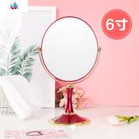 高清欧式台式桌面女生美妆化妆镜子结婚便携折叠双面婚嫁放大镜 泰空仓