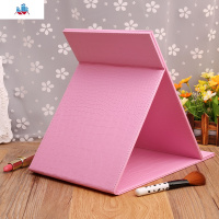 高清PU皮革台式单面简约化妆镜大号梳妆镜梳头镜折叠镜子超大号 泰空仓