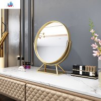 台式化妆镜桌面镜子led梳妆台镜子大号可调节镜卧室发光镜子 泰空仓