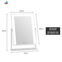 高清补光led化妆镜台式带灯充电网红镜子桌面大号灯泡梳妆镜 泰空仓