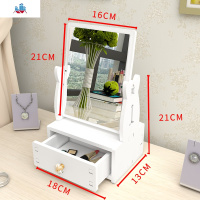 桌面化妆镜梳妆台镜子家用宿舍台式镜木大号网红女神抖音镜子欧式 泰空仓