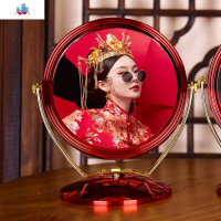 结婚用品镜子红色欧式梳妆镜新娘化妆镜一对女方新人嫁妆陪嫁 泰空仓