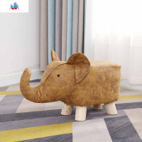 卡通大象换鞋凳小牛脚凳矮凳实木小凳子家用沙发凳创意儿童动物凳 泰空仓