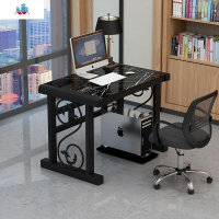 现代简约钢化玻璃电脑桌台式桌家用学生书办公桌简易学习桌子卧室 泰空仓