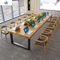 loft美式实木办公桌简约办公室员工电脑桌公司职员会议桌演讲桌 泰空仓