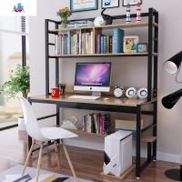 简易台式电脑桌子书桌书架一体桌学生家用卧室带椅子学习桌写字台 泰空仓