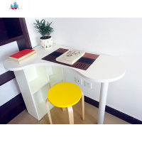 飘窗电脑桌转角台式电脑桌带书架书柜组合书桌弧形墙角桌dnz 泰空仓