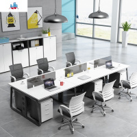 成都职员电脑桌椅组合套装简约现代2工位4屏风6人位隔断办公家具 泰空仓
