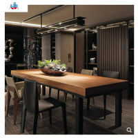 北欧实木办公桌极简原木大书桌会议桌工作台电脑桌创意网红长条桌 泰空仓