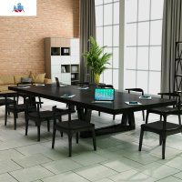 简约大型实木办公电脑桌个性创意长桌艺术会议桌培训洽谈大板桌 泰空仓办公桌