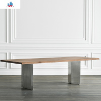 北欧大型实木会议桌长桌现代简约创意办公桌设计师个性洽谈工作台 泰空仓