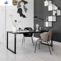 意式轻奢极简办公桌简约现代实木书桌书架组合北欧家用书房电脑桌 泰空仓