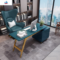 苏妮尔后现代简约轻奢书桌椅老板办公桌北欧烤漆写字咨询台电脑桌 泰空仓