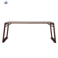 新中式实木书桌禅意画案画台老榆木办公桌黑胡桃木国学桌书房家具 泰空仓