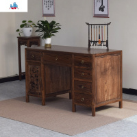 新中式实木办公桌榆木画案禅意轻奢书法桌电脑仿古书桌中医馆诊桌 泰空仓